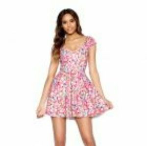 Blackmilk Hearts Cap Sleeve Skater Dress